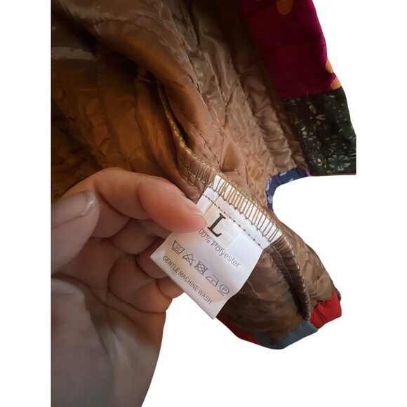 Patchwork Quilted Vest Multi-Color Sleeveless Womens Large 100% Polyester Large - Picture 3 of 4